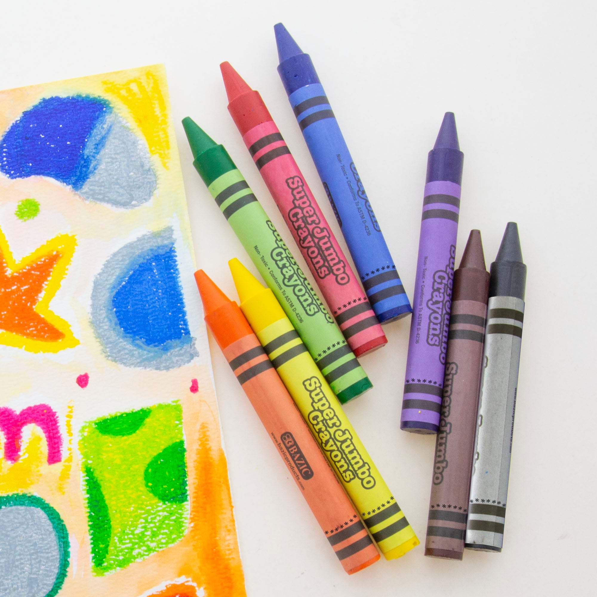 8 Color Premium Super Jumbo Crayons