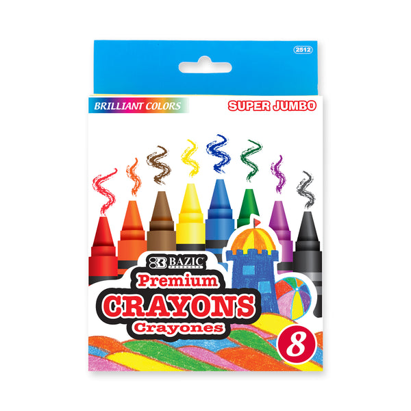 8 Color Premium Super Jumbo Crayons