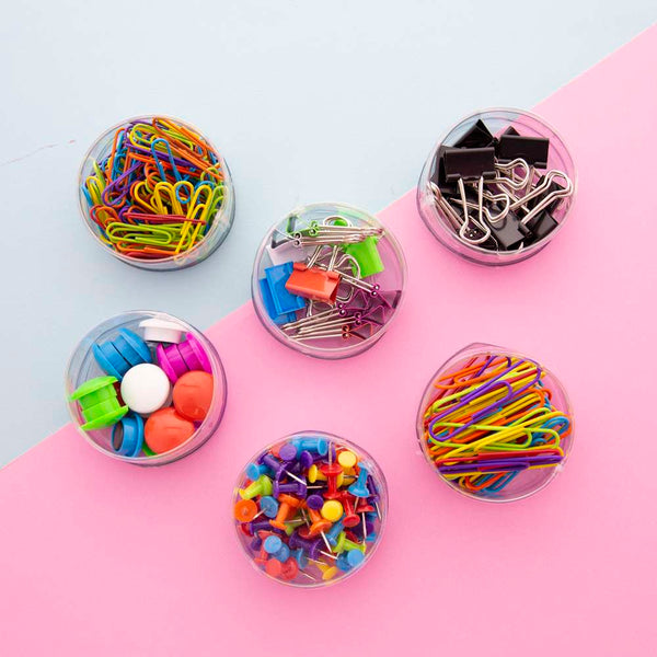 Push Pin, Paper Clip, Binder Clip, Magnetic Button Combo Sets