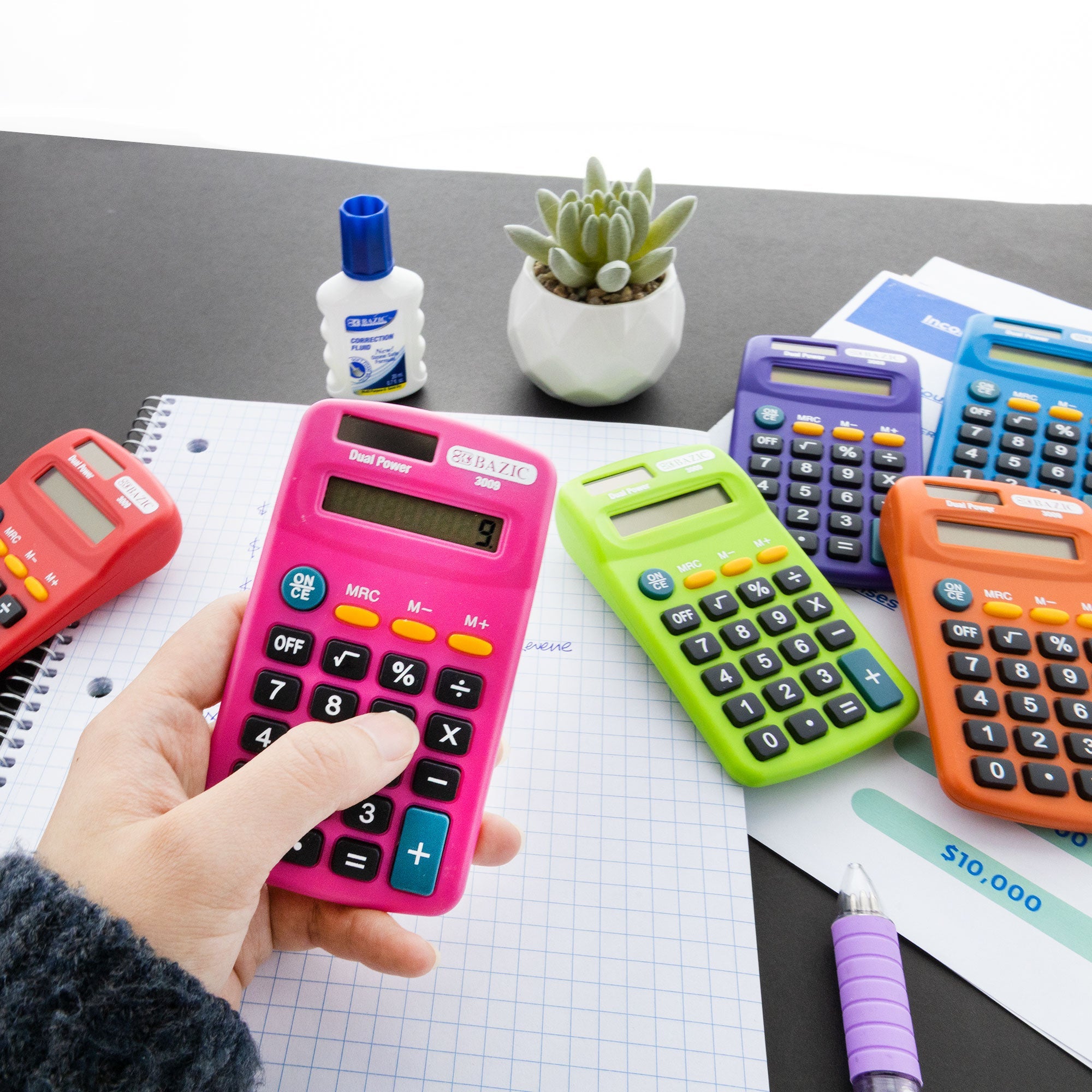 BAZIC 8-Digit Dual Power Pocket Size Calculator – BAZIC Products