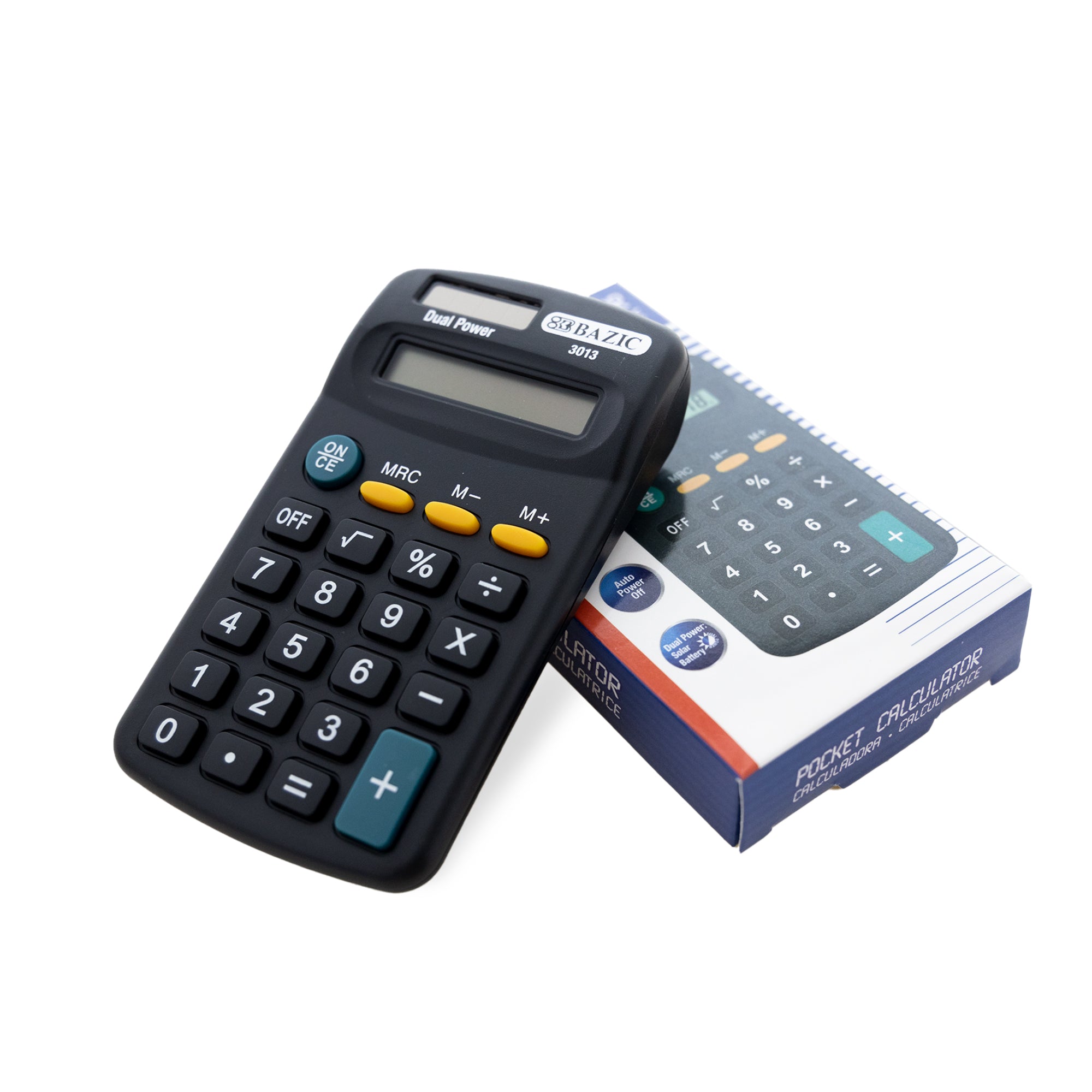 8-Digit Dual Power Pocket Size Calculator - BLACK