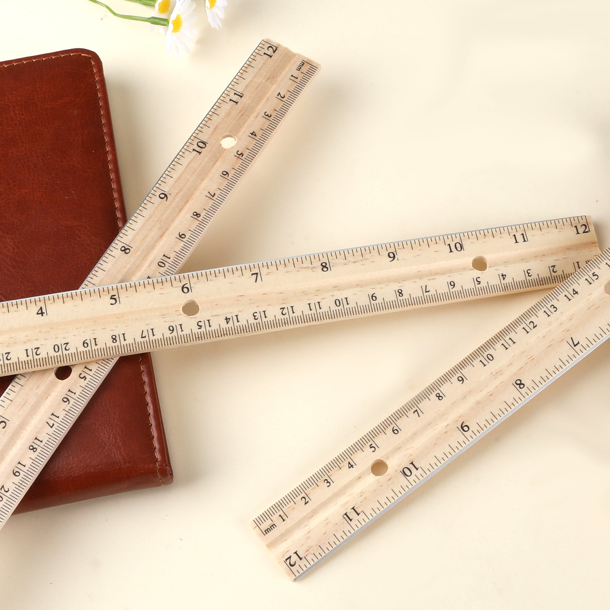 Wooden Ruler 12&quot; (30cm) (3/Pack)