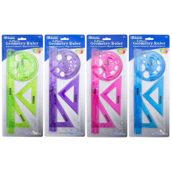 5-Piece Geometry Ruler Combination Sets