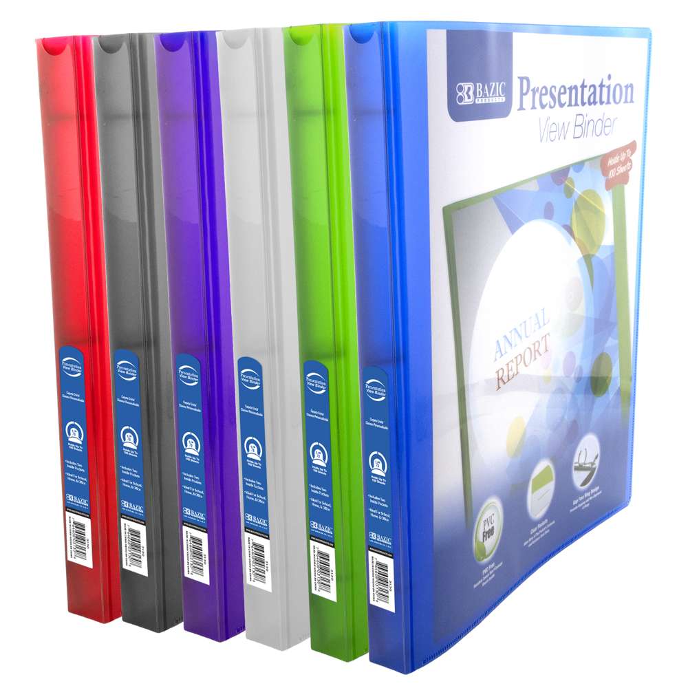 1/2" Poly 3-Ring Presentation View Binder w/ Pocket