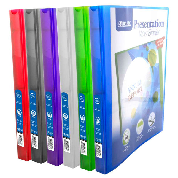 1/2" Poly 3-Ring Presentation View Binder w/ Pocket