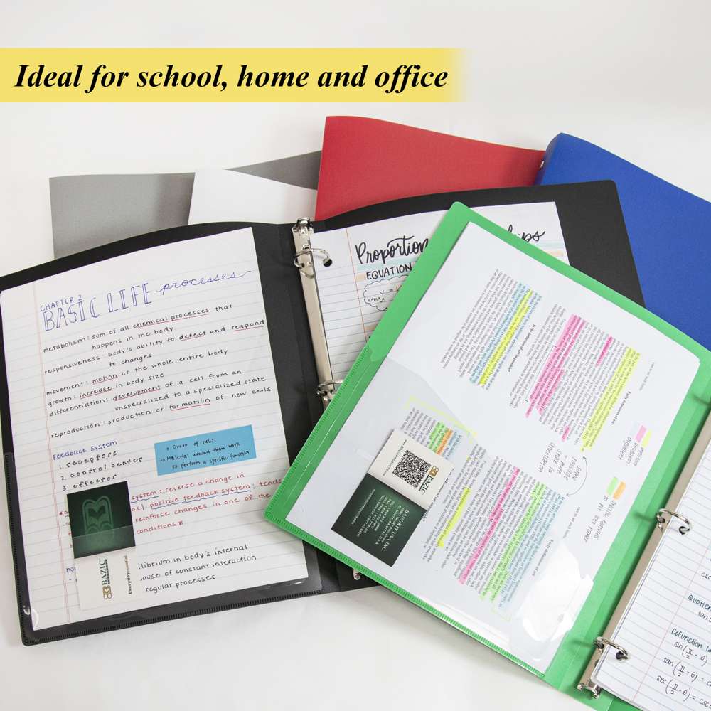 1&quot; Classic Color Poly 3-Ring Binder w/ Pocket