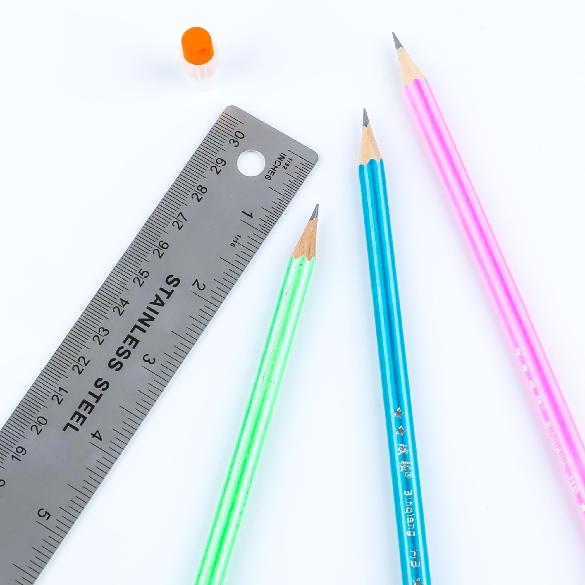 12" (30cm) Stainless Steel Ruler w/ Non Skid Back