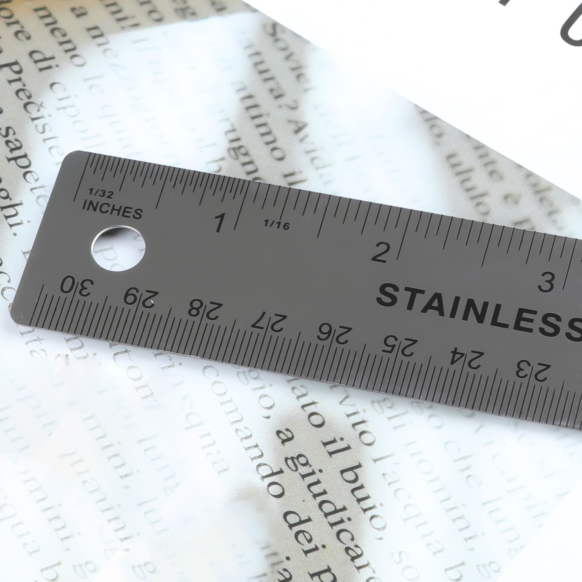 12" (30cm) Stainless Steel Ruler w/ Non Skid Back