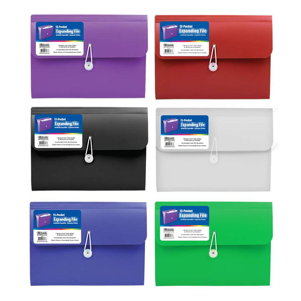 13-Pocket A4/Letter Size Poly Expanding File