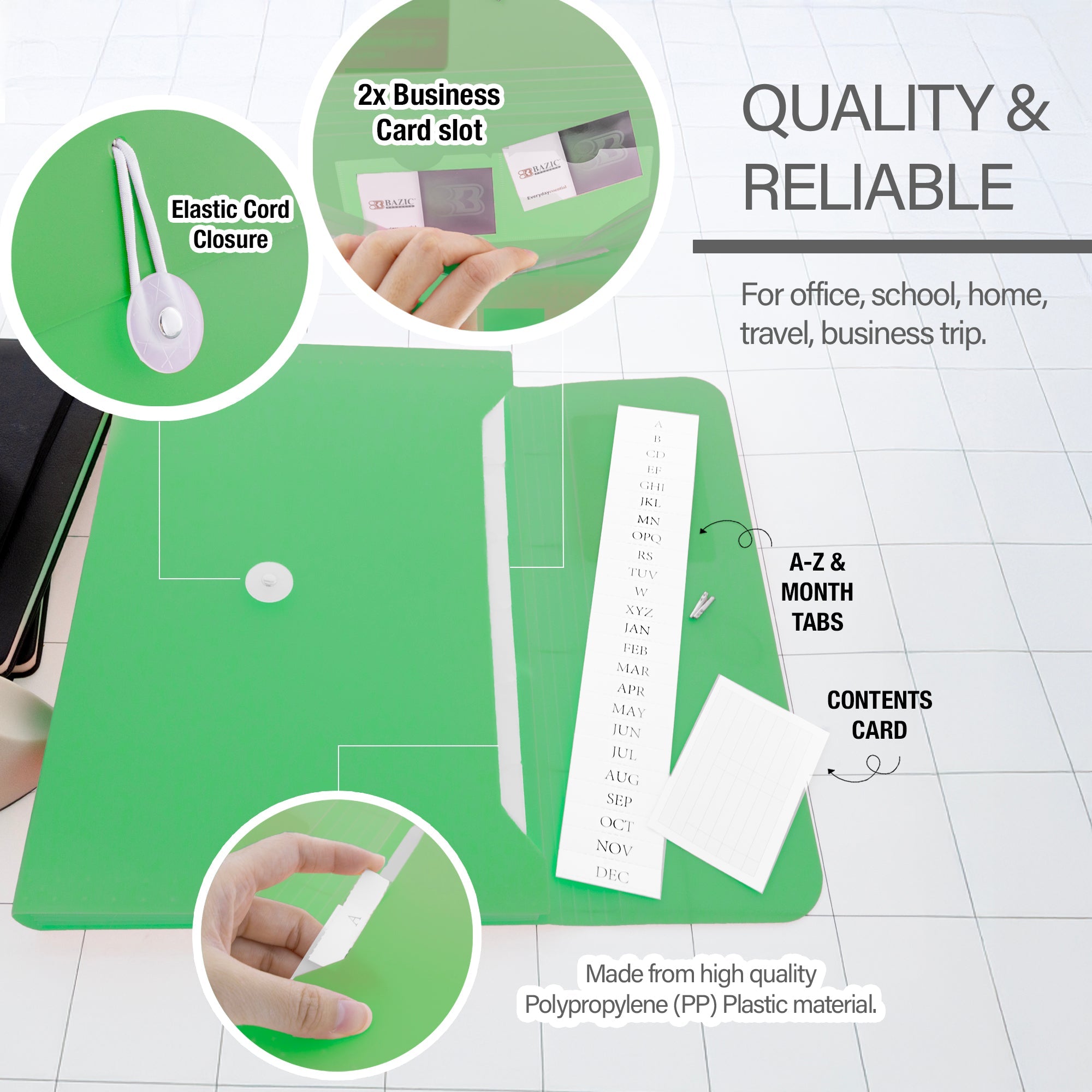 BAZIC 7-Pocket A4/Letter Size Poly Expanding File – BAZIC Products