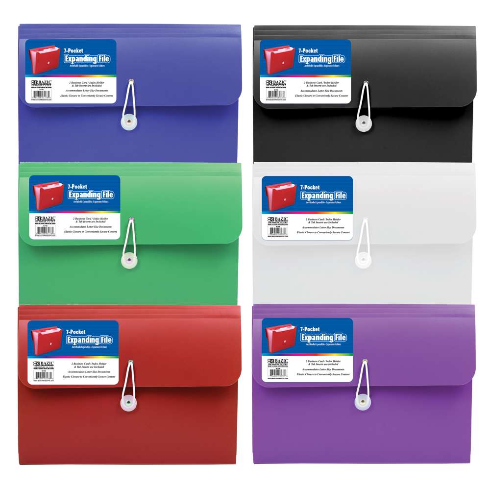 7-Pocket A4/Letter Size Poly Expanding File