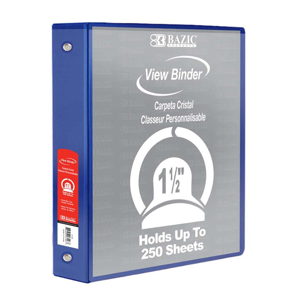 1.5" Blue 3-Ring View Binder w/ 2-Pockets