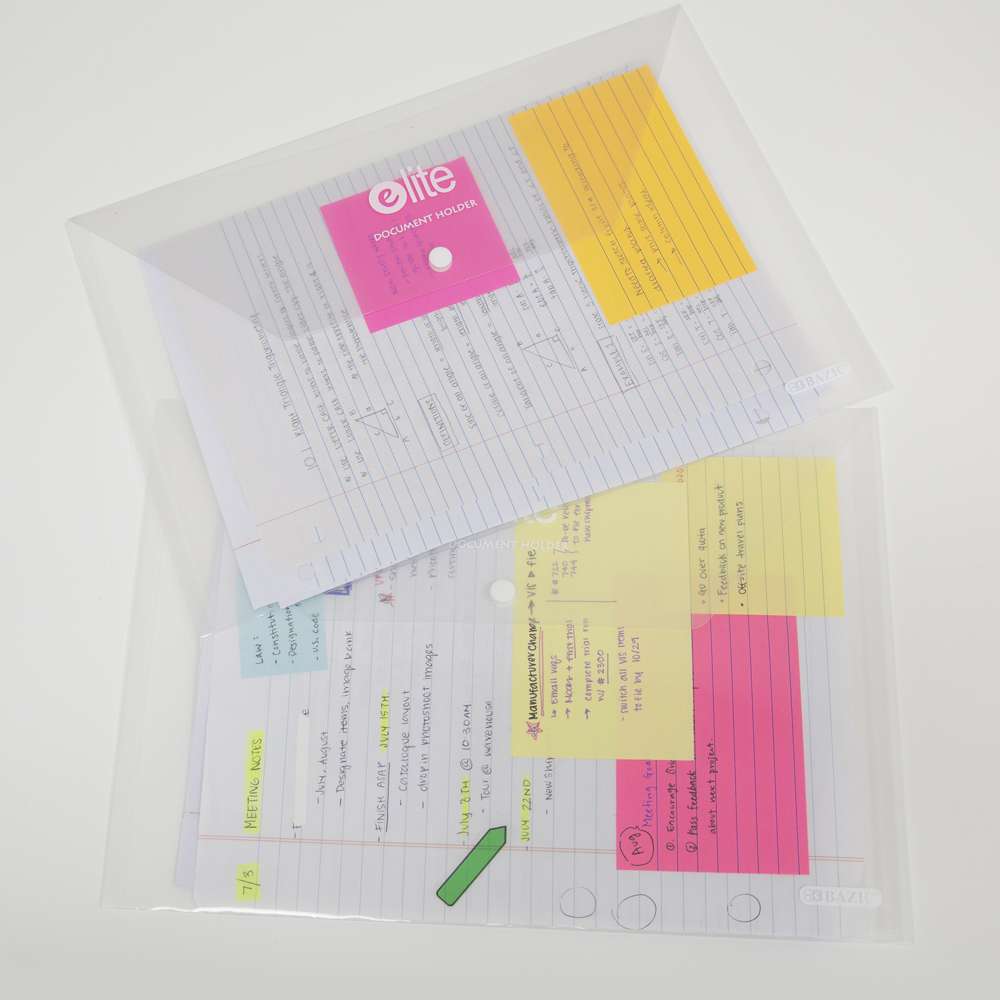 BAZIC Elite Letter Size Clear Document Holders (2/Pack)