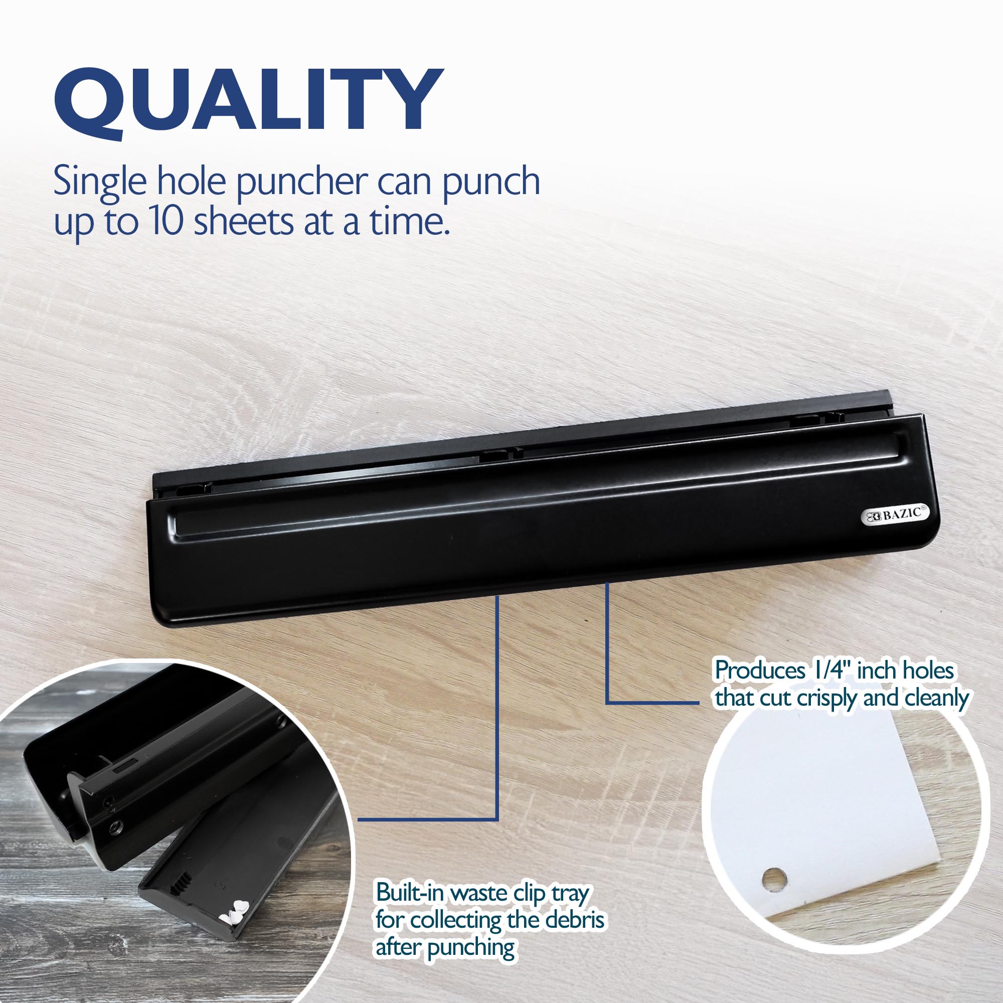 BAZIC Desktop 3-Hole Paper Punch – BAZIC Products
