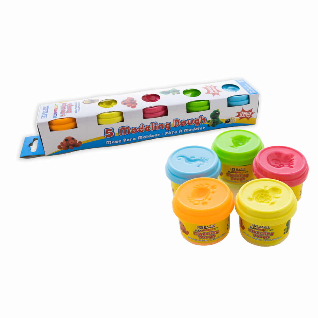 1 oz Fluorescent Color Modeling Dough (5/Pack)