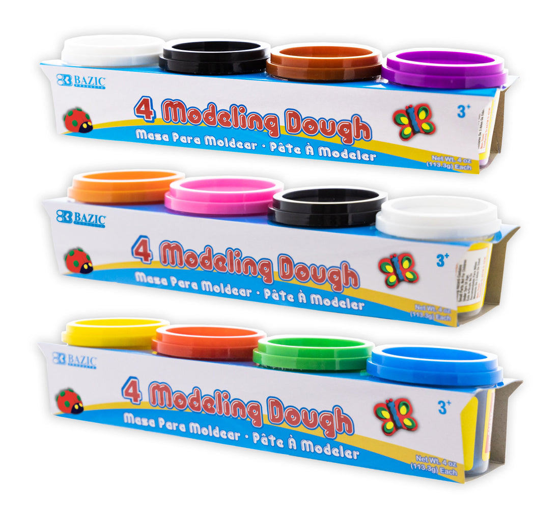 4 oz Primary Color Modeling Dough (4/Pack)