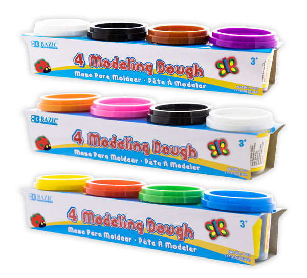 4 oz Primary Color Modeling Dough (4/Pack)