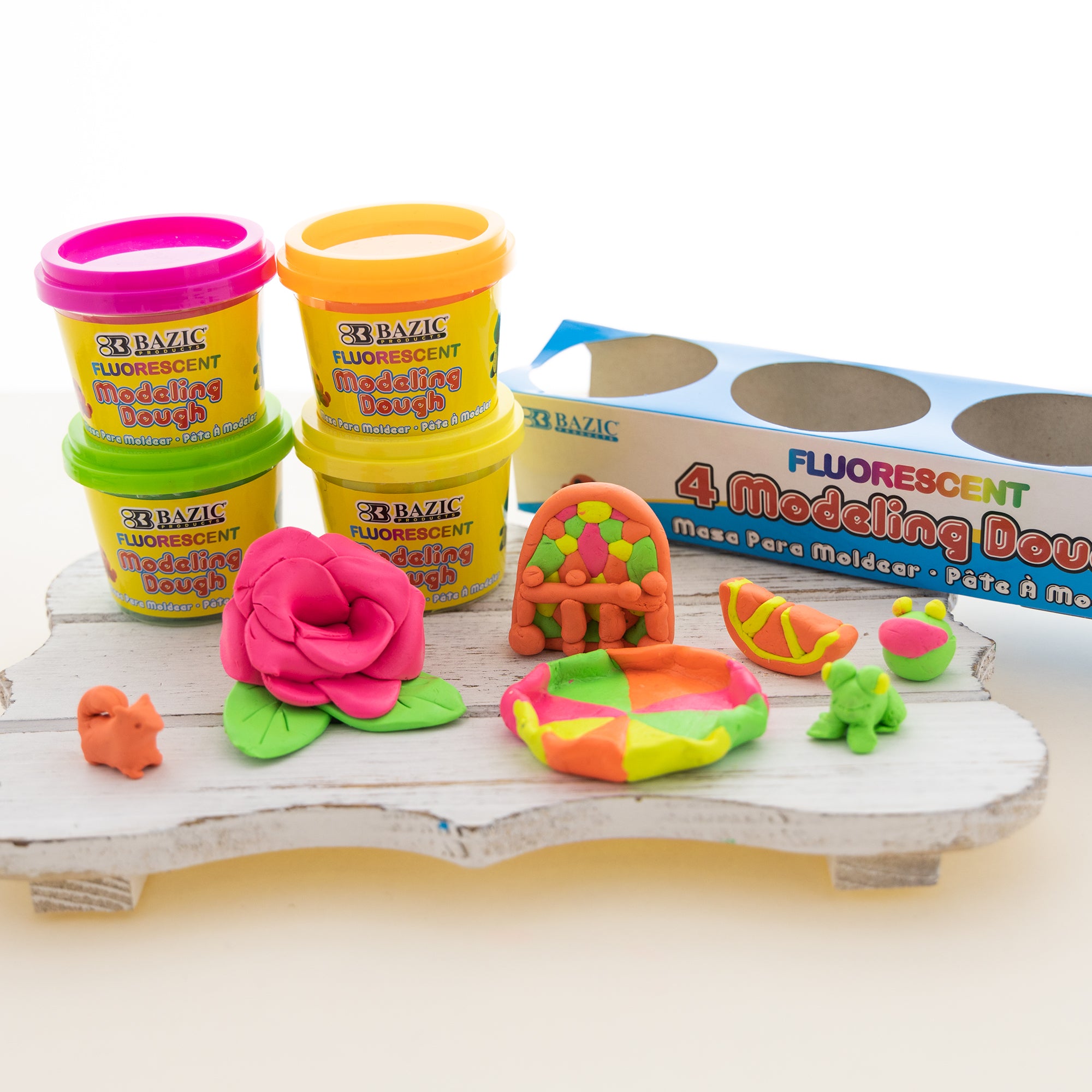 BAZIC 4 oz Fluorescent Color Modeling Dough (4/Pack) – BAZIC Products