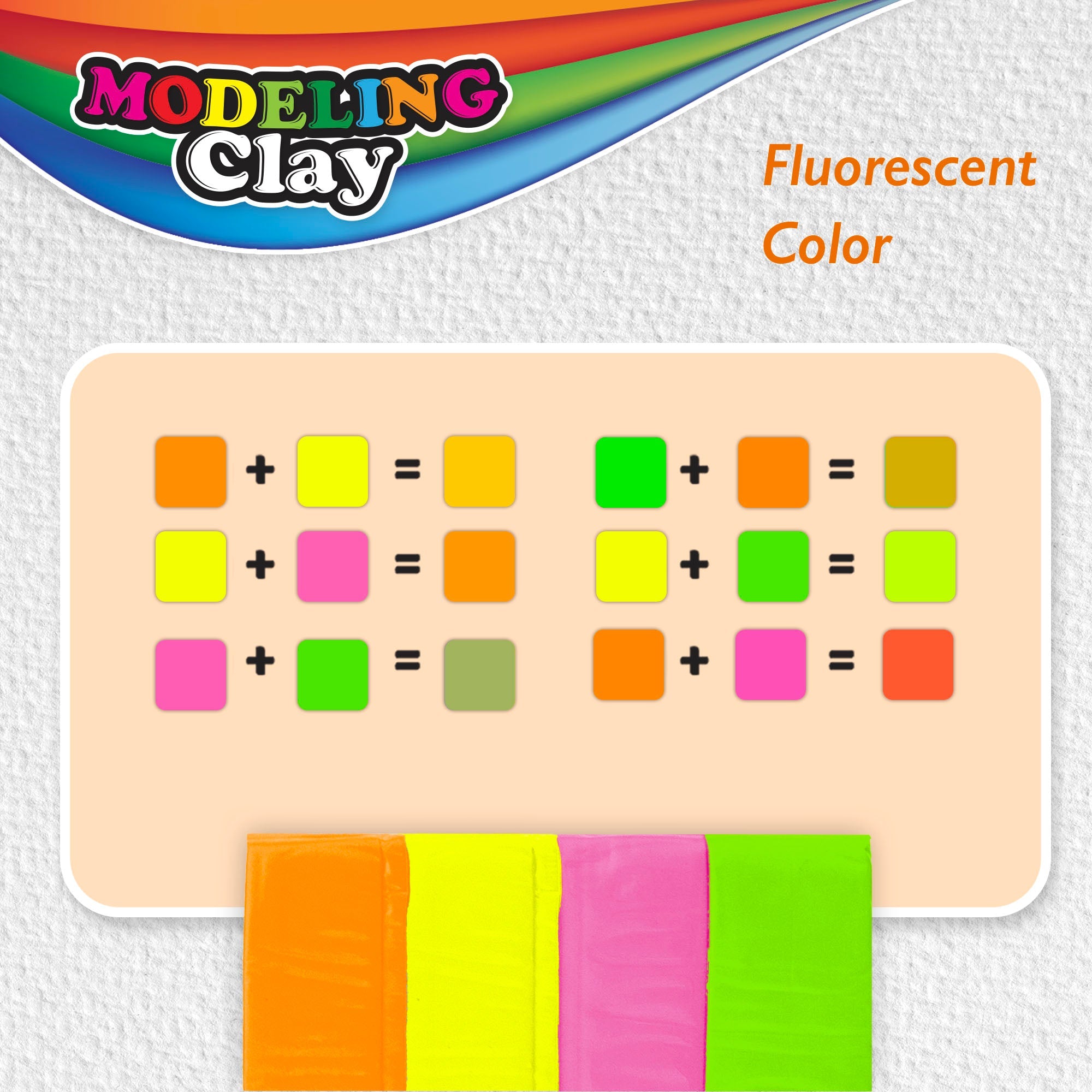 Modeling Clay Sticks 1 lb 4 Fluorescent Color