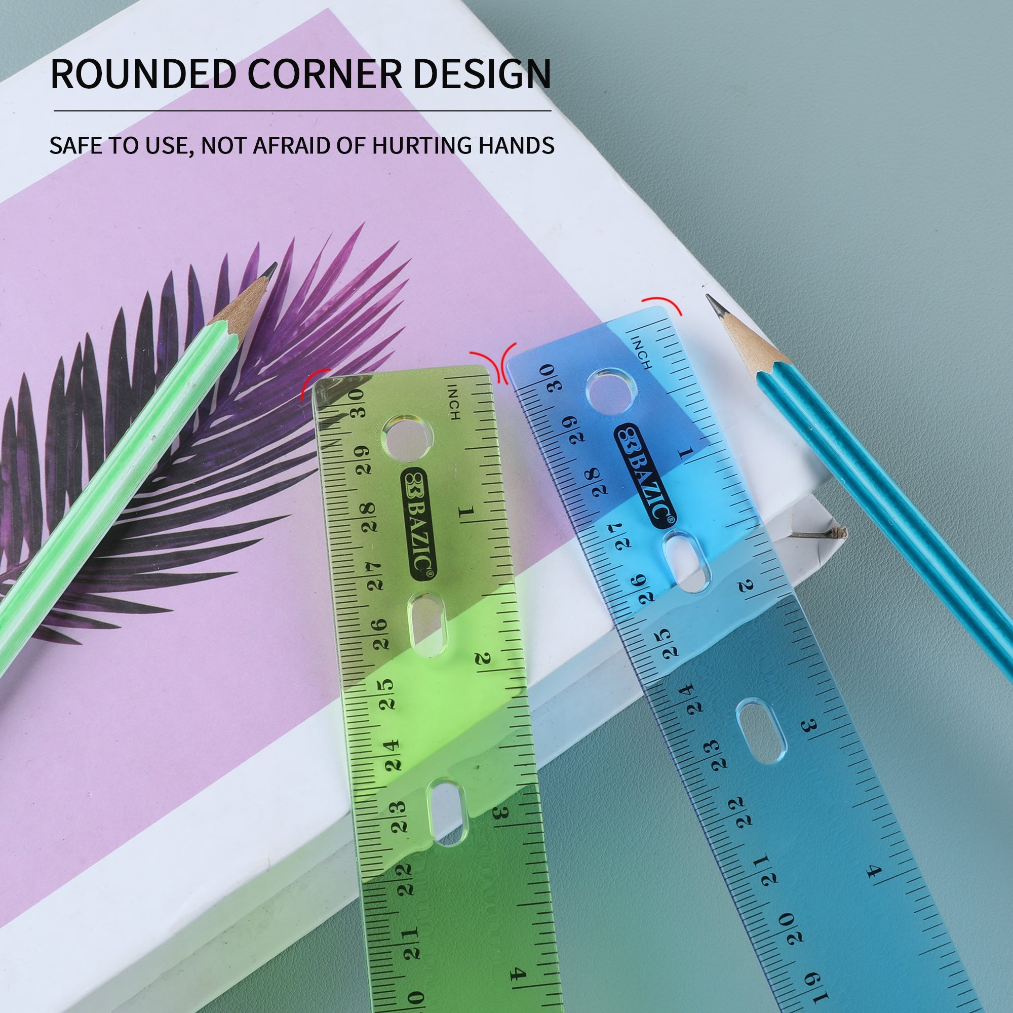 Jeweltones Color Ruler 12&quot; (30cm)  (4/Pack)