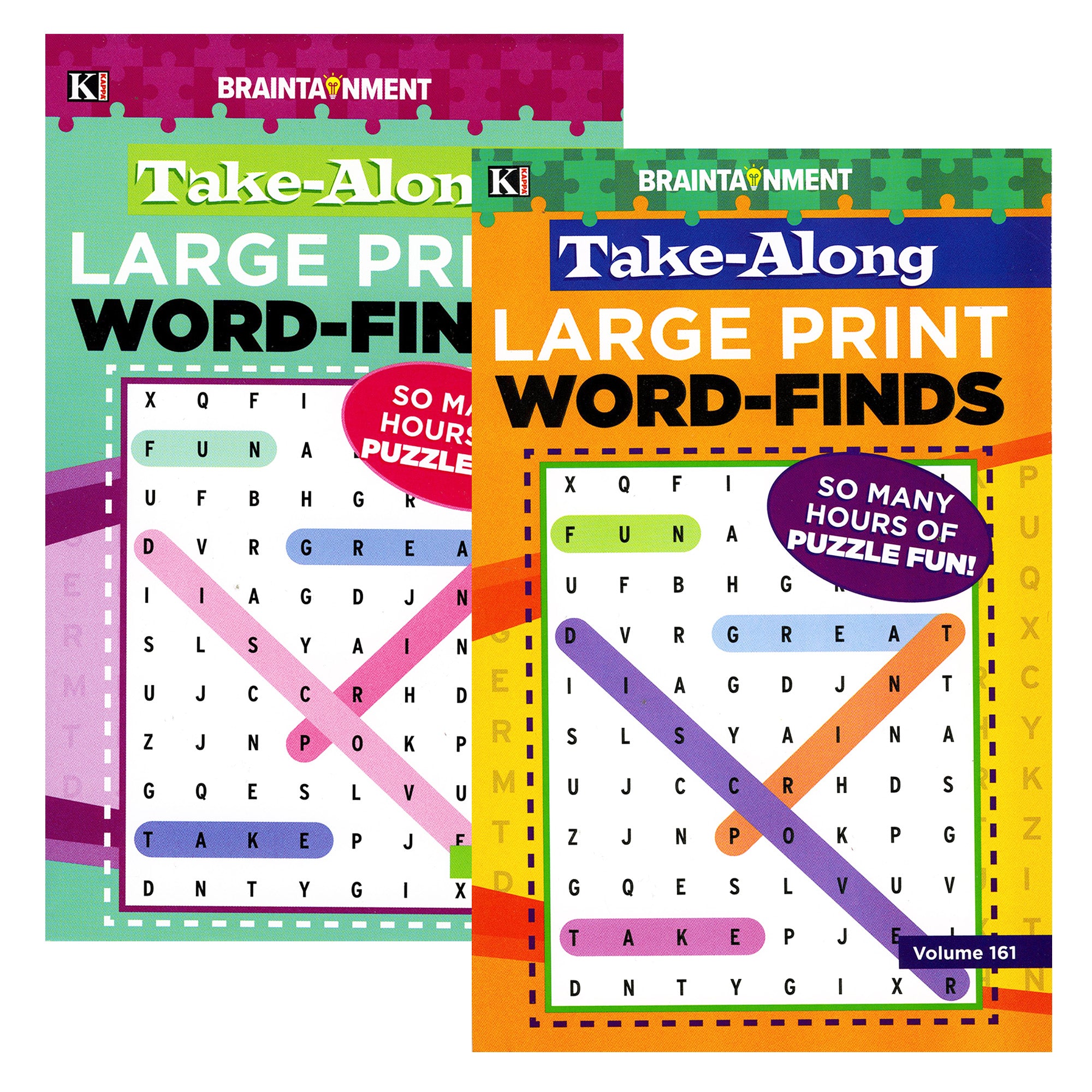 KAPPA Take Along Large Print Word Finds Puzzle Book - Digest Size