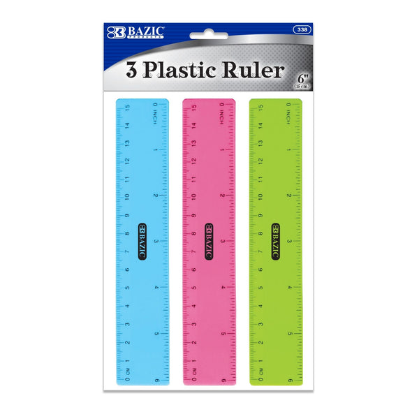 6" (15cm) Plastic Ruler (3/Pack)