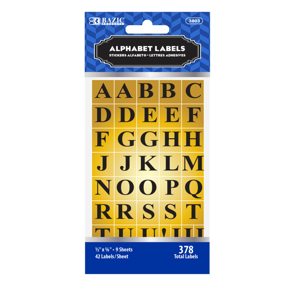 Gold Foil Alphabet Label (378/Pack)