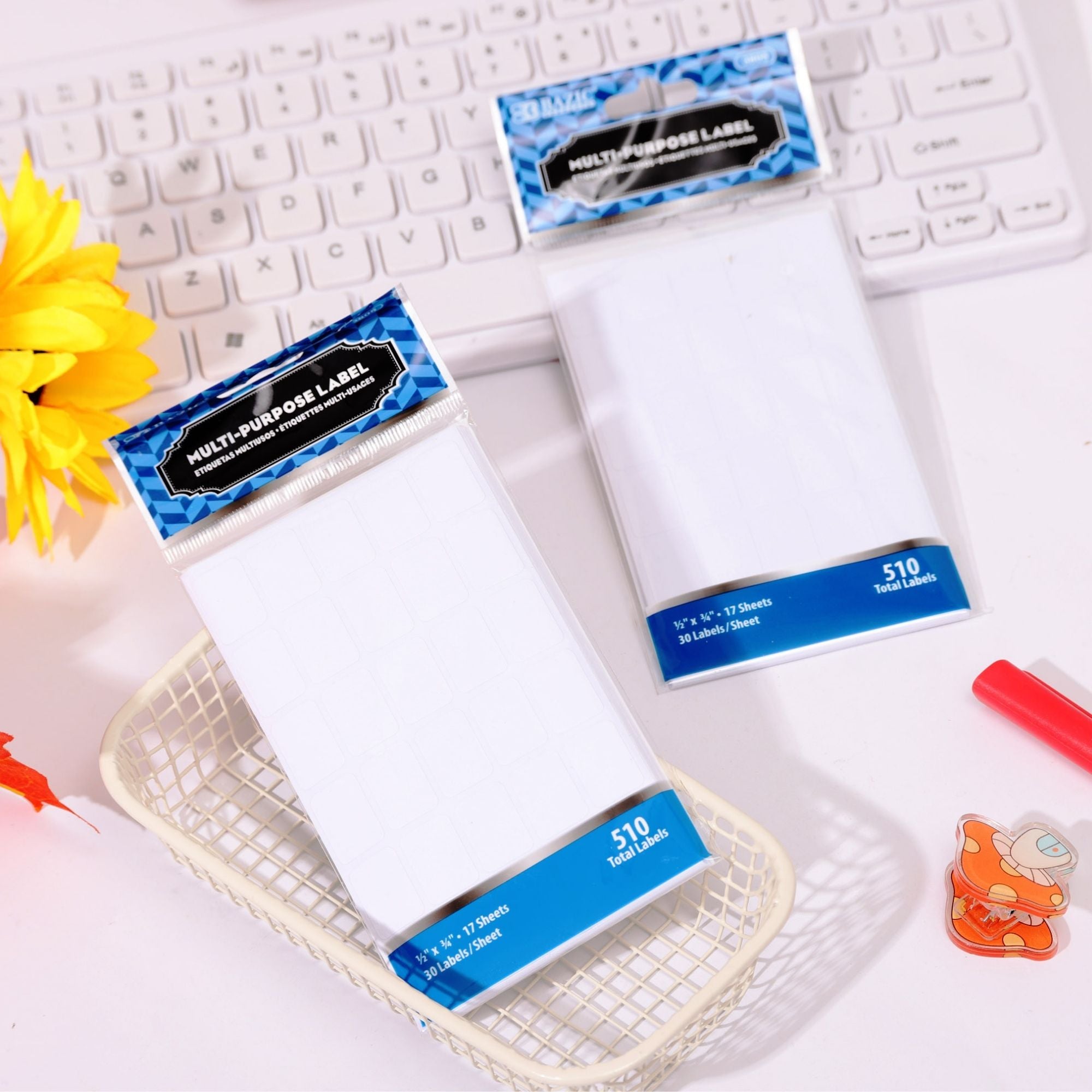 1/2" X 3/4" White Multipurpose Label (510/Pack)