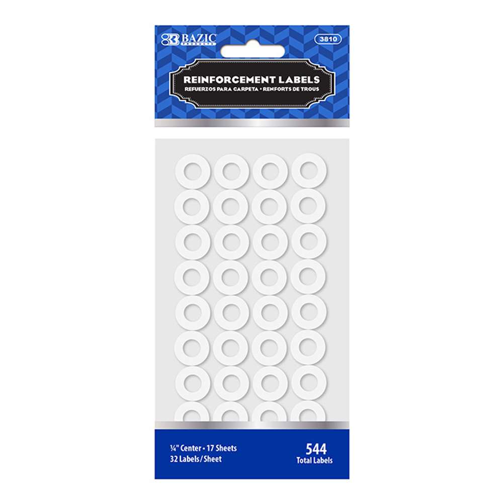 White Round Reinforcement Label (544/Pack)