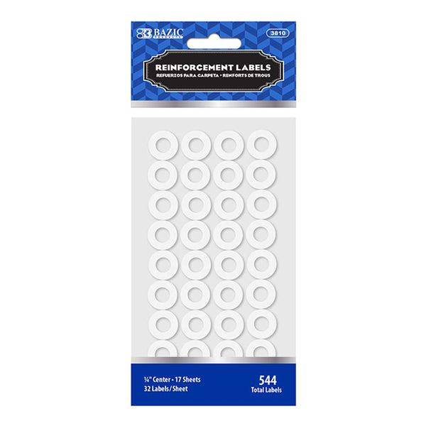 White Round Reinforcement Label (544/Pack)
