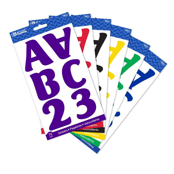 2" Alphabet & Numbers Stickers (72/Pack)