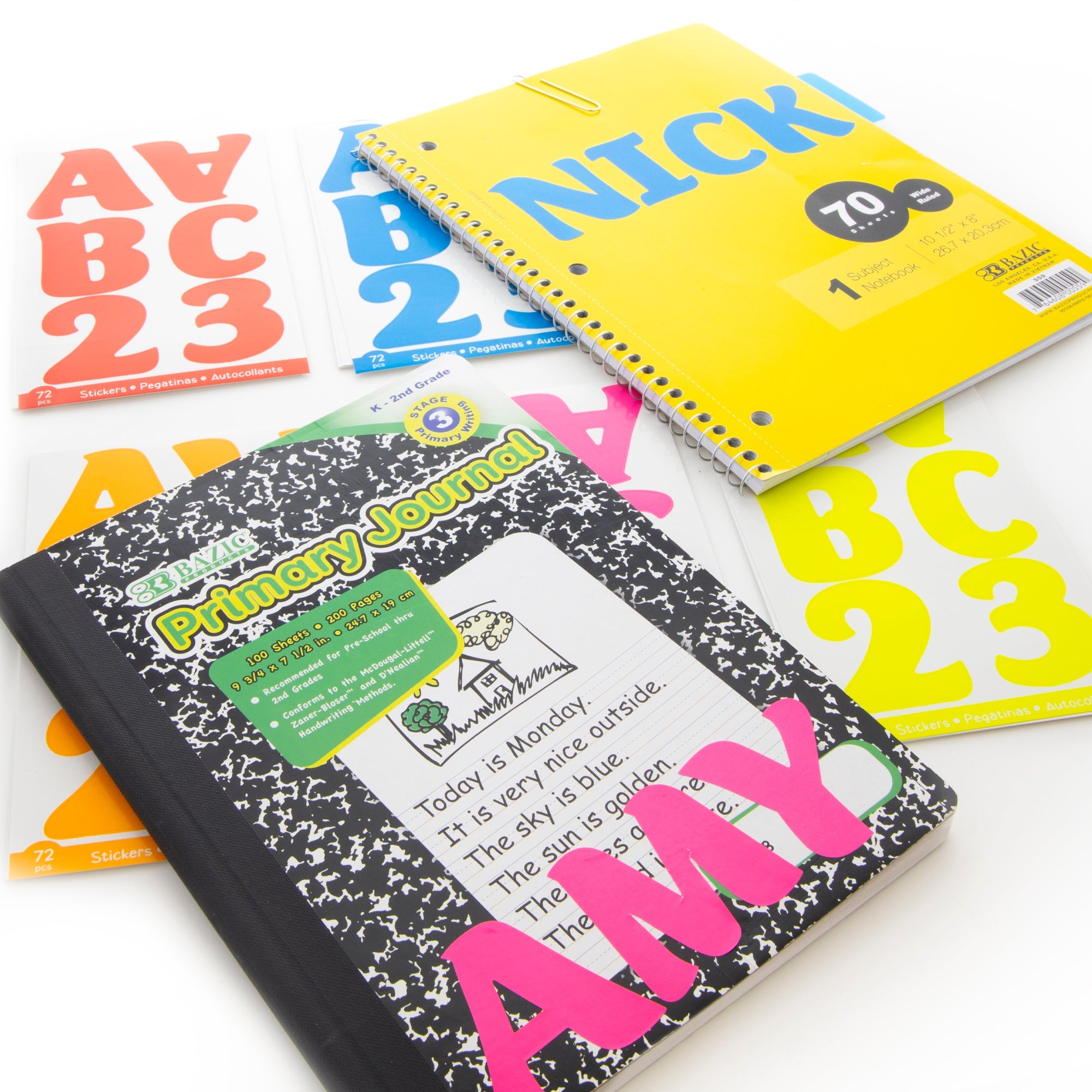 Alphabet &amp; Number 2&quot; Fluorescent Color (10 SHEETS)