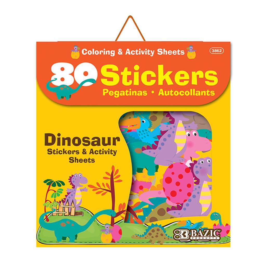 Dinosaur Series Assorted Sticker (80/Bag)