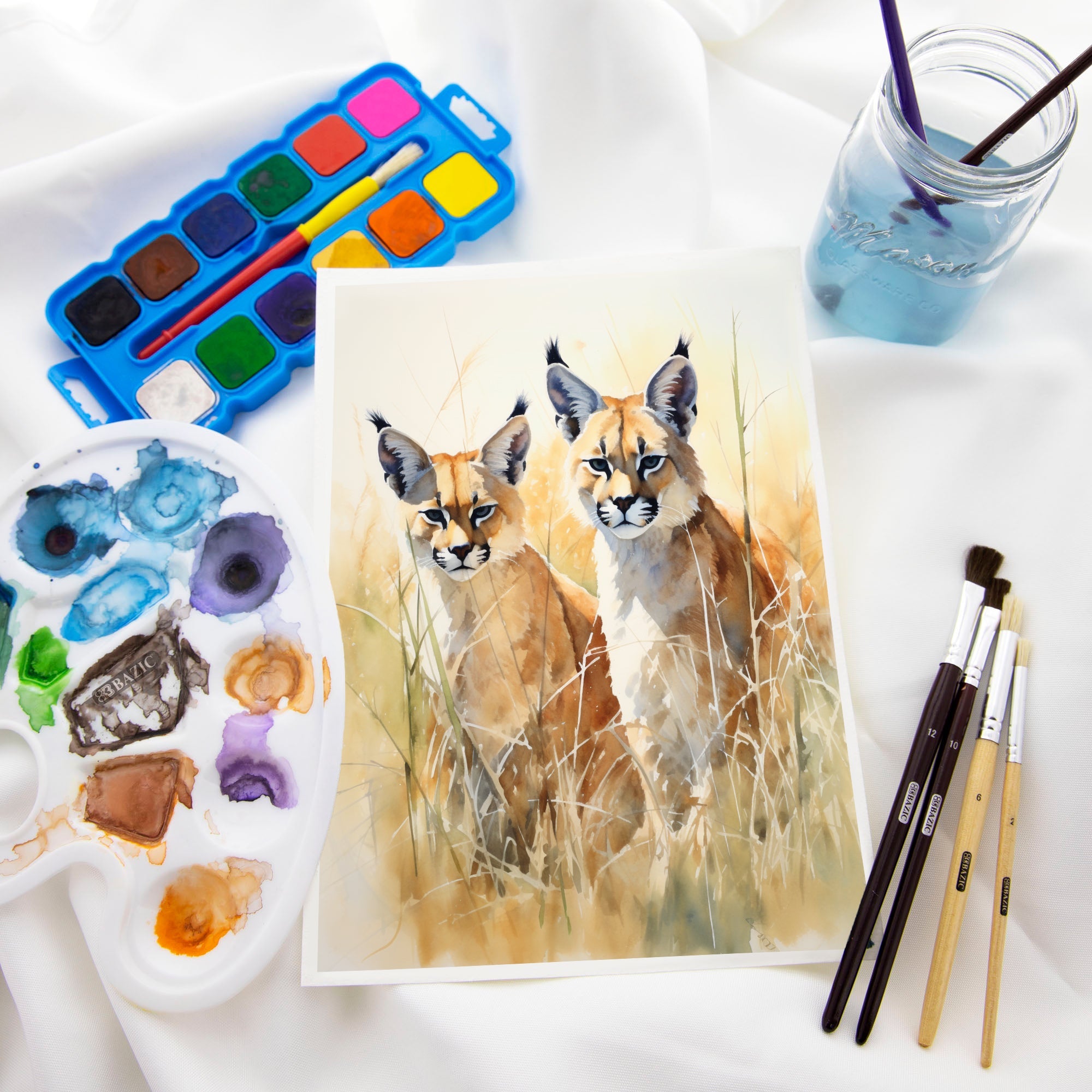 BAZIC Mixing Palette Paint Mixing Tray w/ Thumb Hole Oval (10