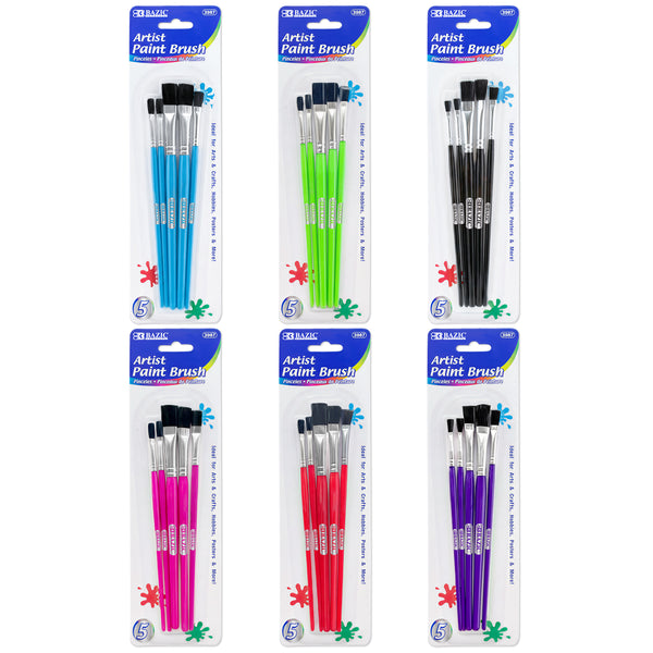 Asst. Size Kid's Paint Brush Set (5/Pack)