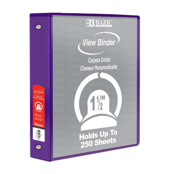 1.5" Purple 3-Ring View Binder w/ 2-Pockets