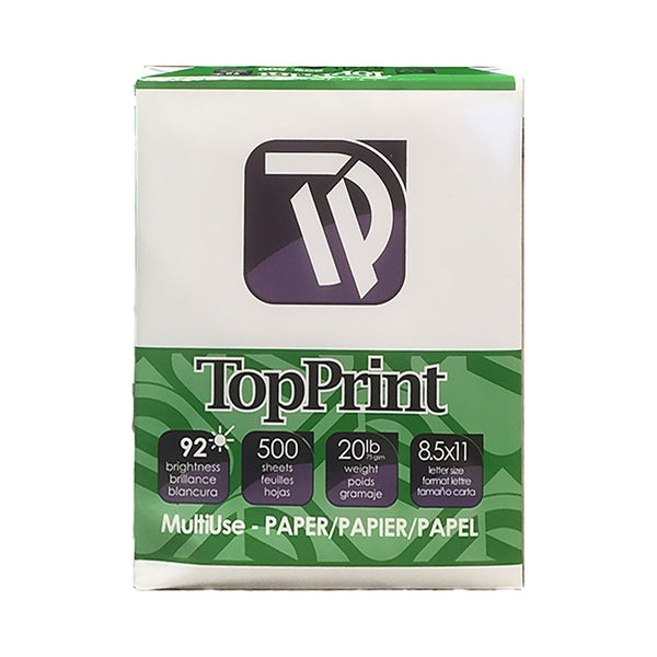 TOP PRINT (92) 8.5" X 11" White Copy Paper