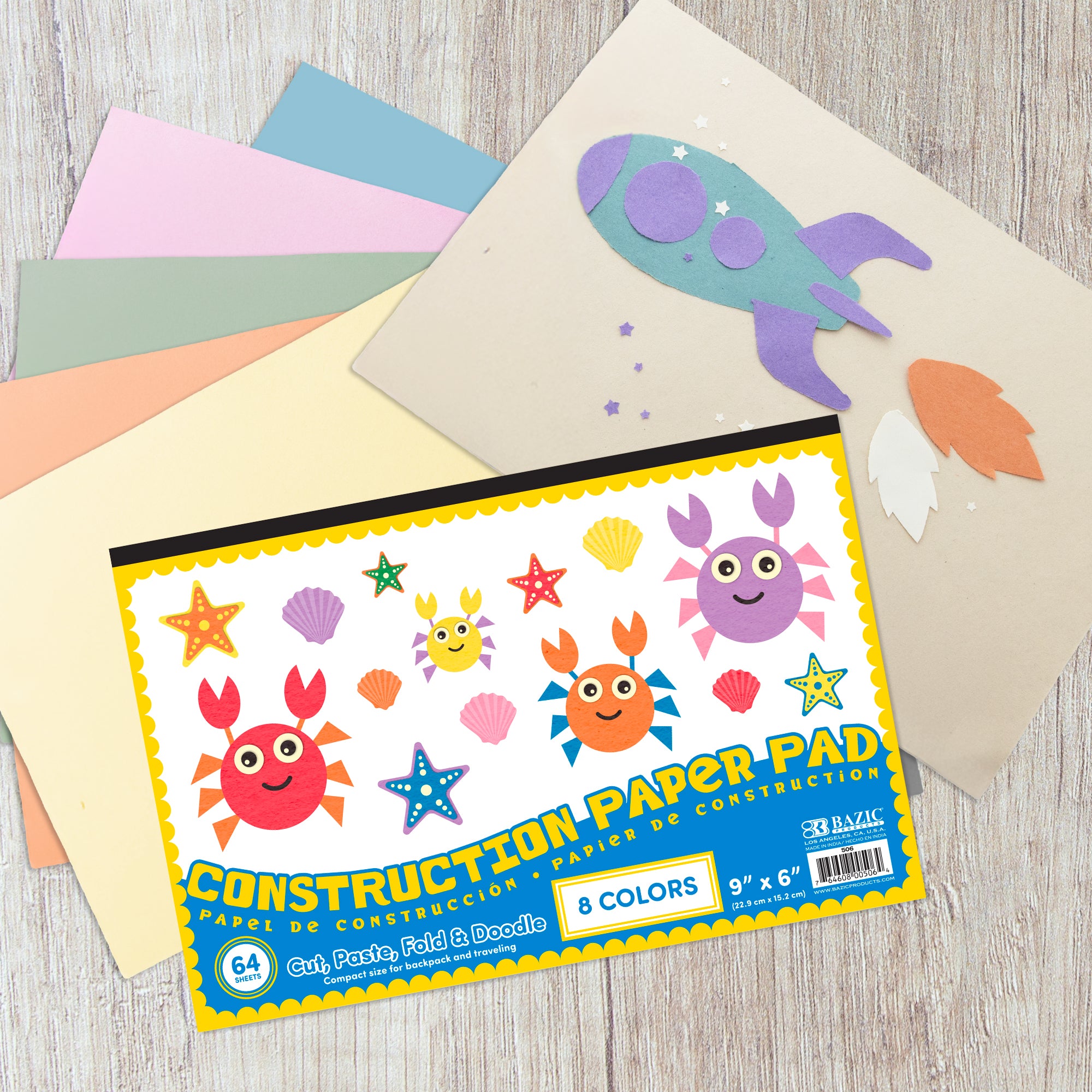 64 Ct. 6" X 9" Mini Construction Paper Pad