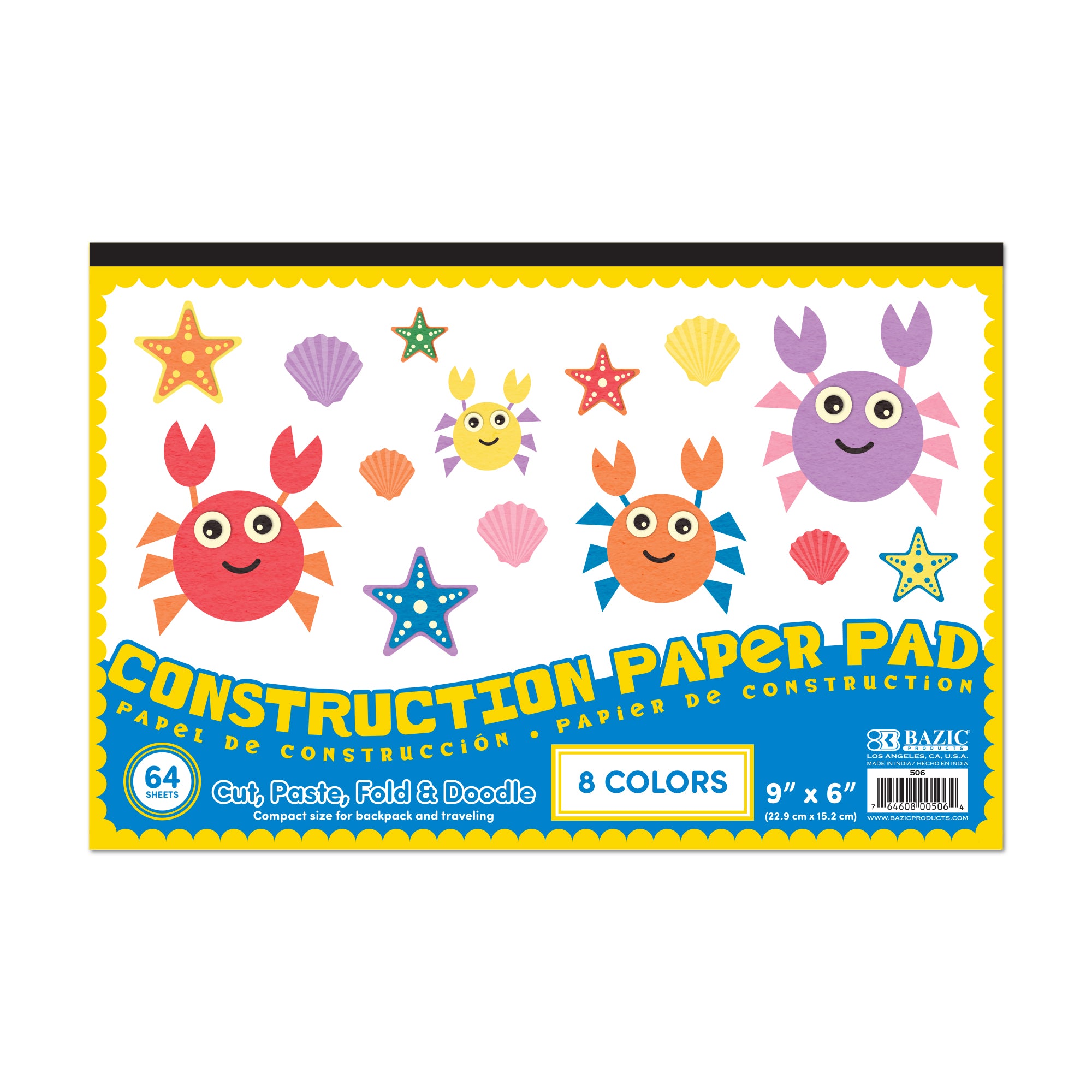 64 Ct. 6" X 9" Mini Construction Paper Pad