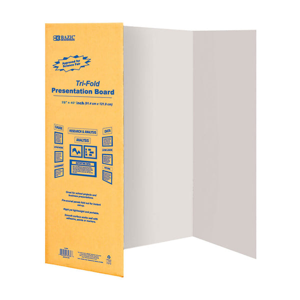 28" X 40" White Tri-Fold Corrugated Presentation Board