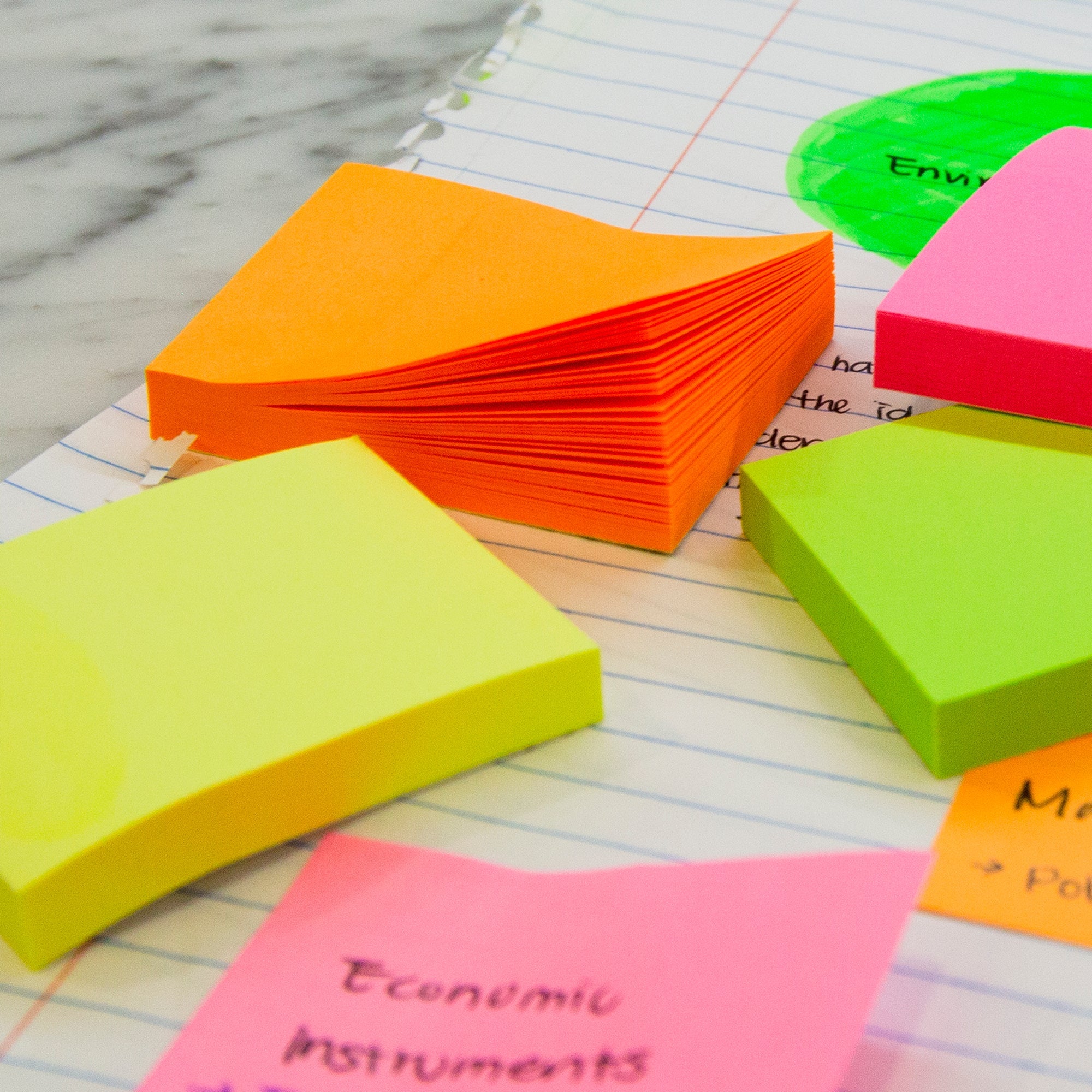 Sticky Notes 3&quot; X 3&quot; 40 Ct. (4/Pack) Neon