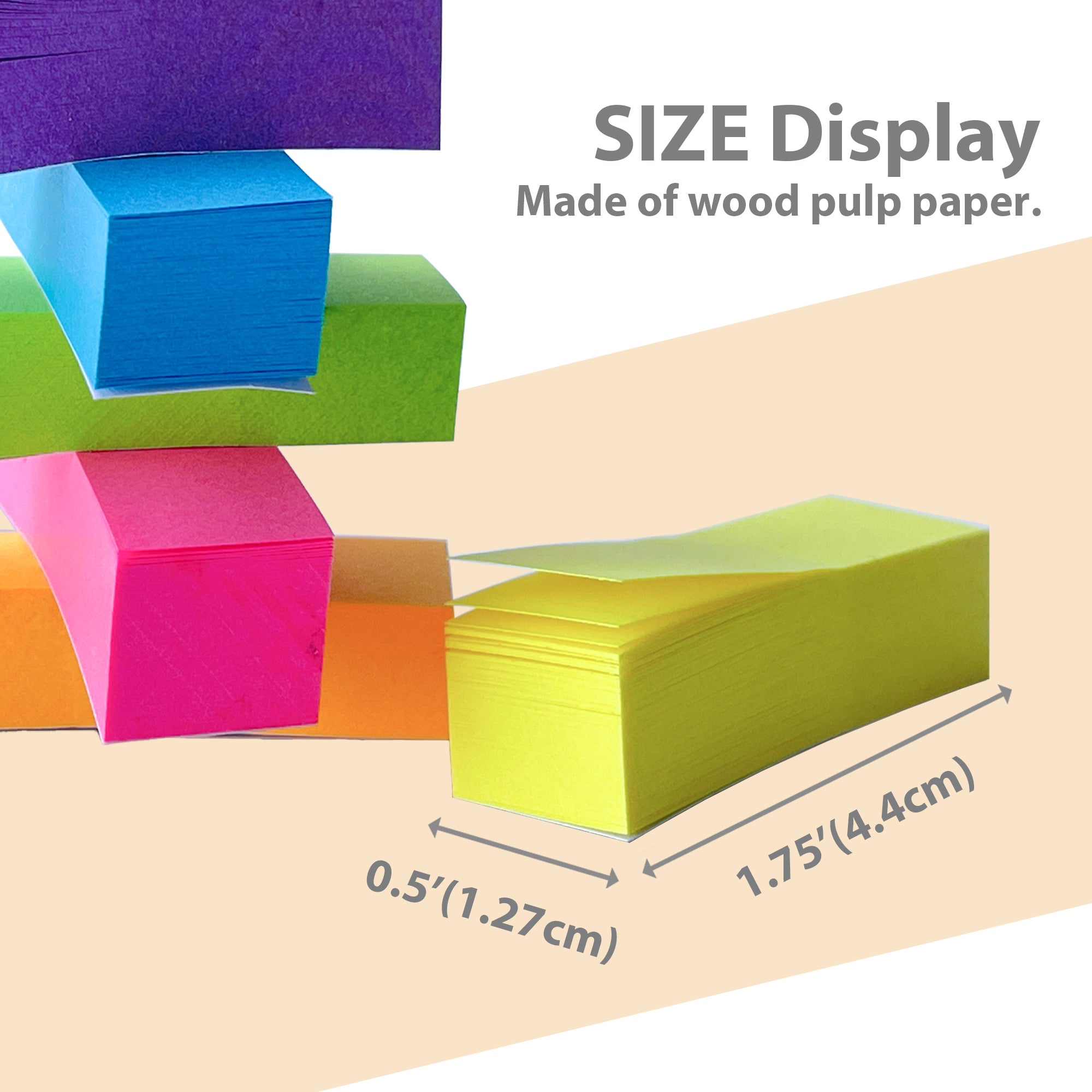 100 Ct. 0.5" X 1.75" Neon Page Markers (10/Pack)