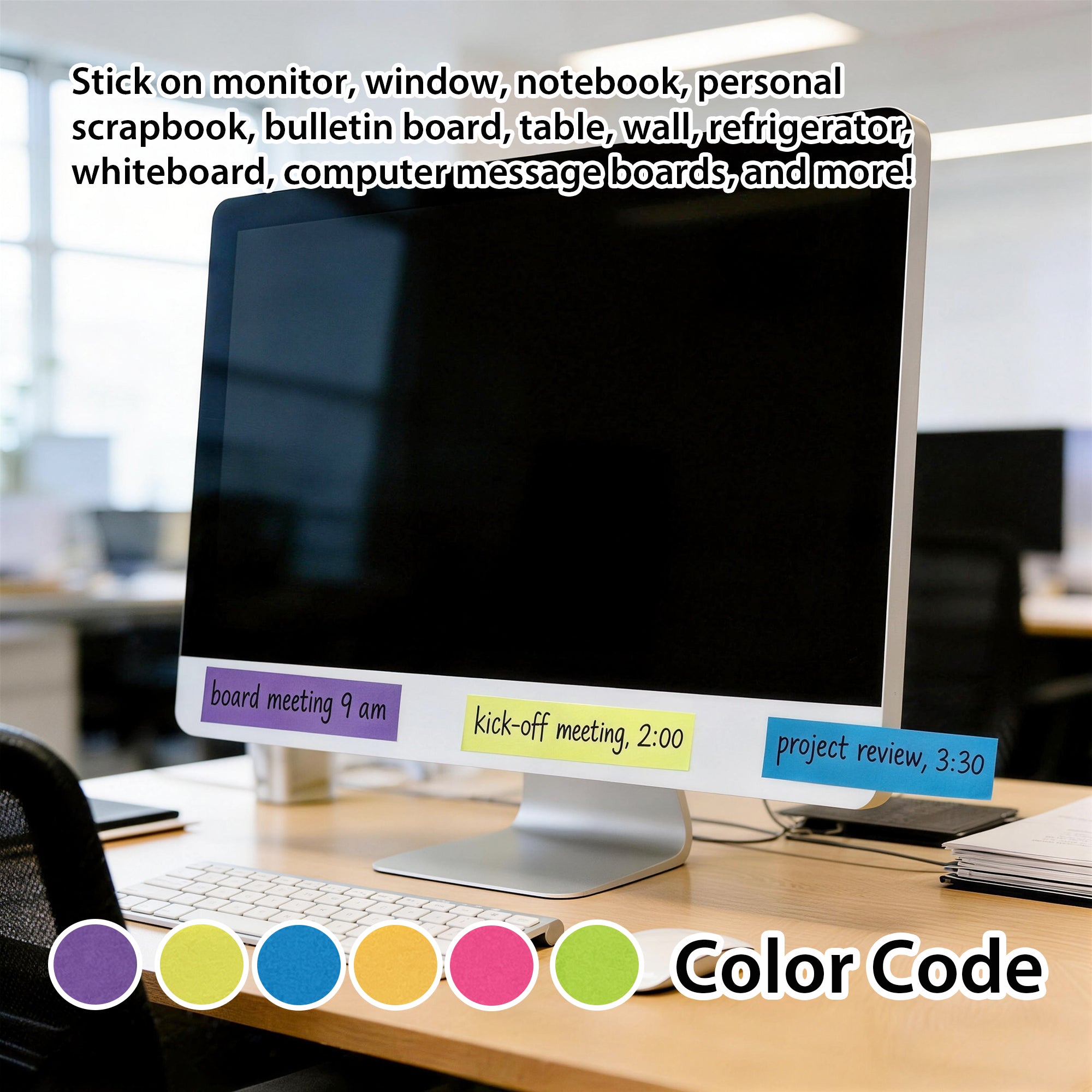 100 Ct. 0.5" X 1.75" Neon Page Markers (10/Pack)
