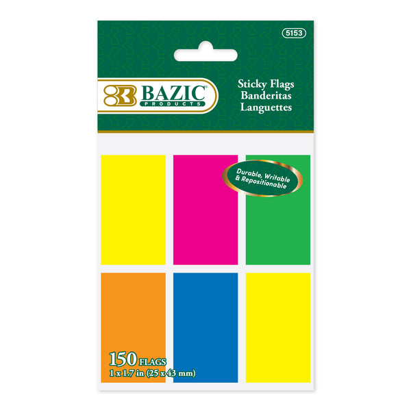 25 Ct. 1" X 1.7" Neon Color Standard Flags (6/Pack)