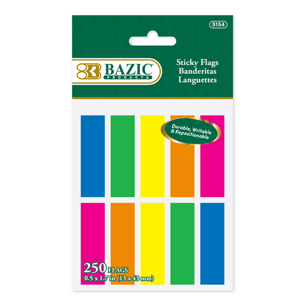 25 Ct. 0.5" X 1.7" Neon Color Coding Flags (10/Pack)