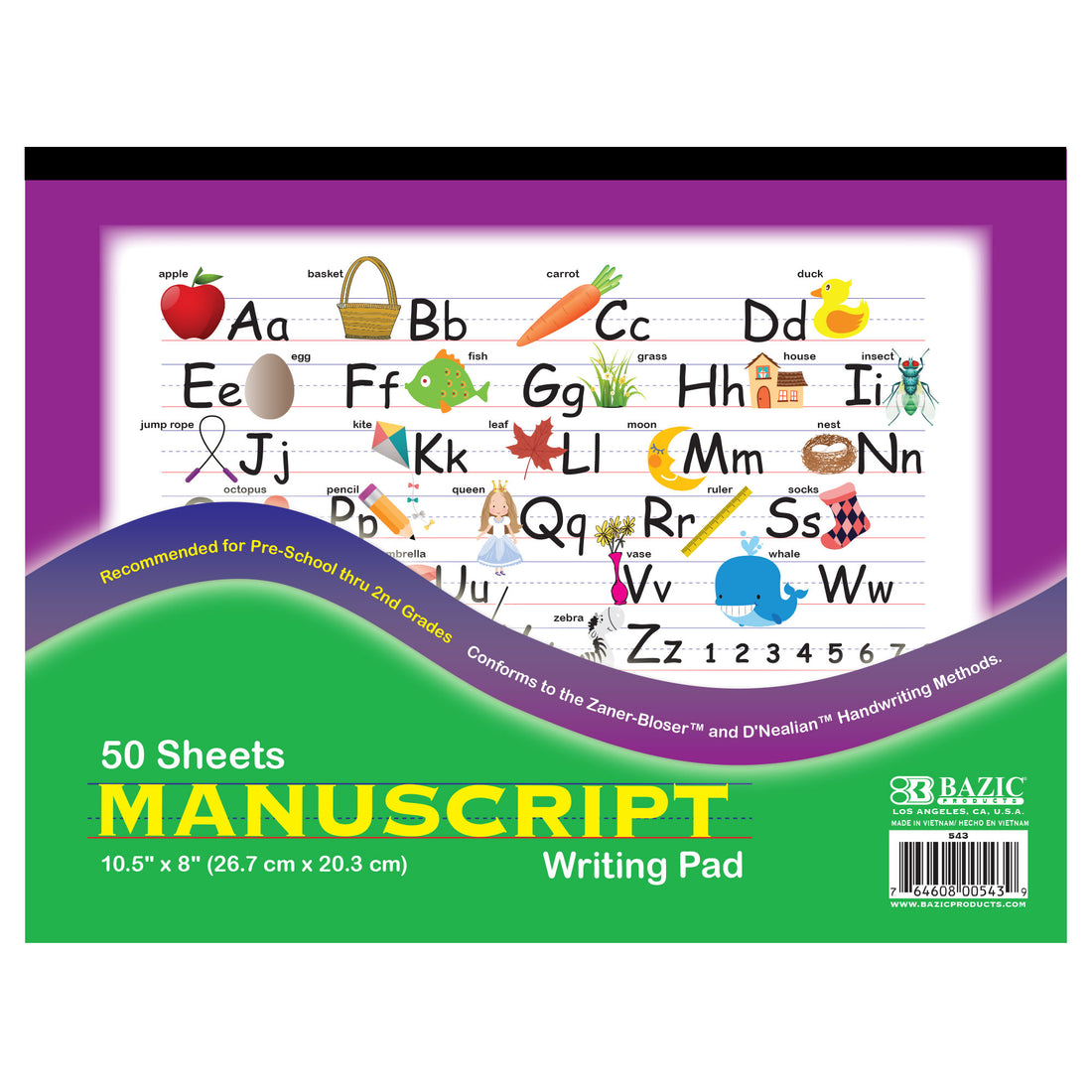50 Ct. 10.5" X 8" Manuscript Writing Pad