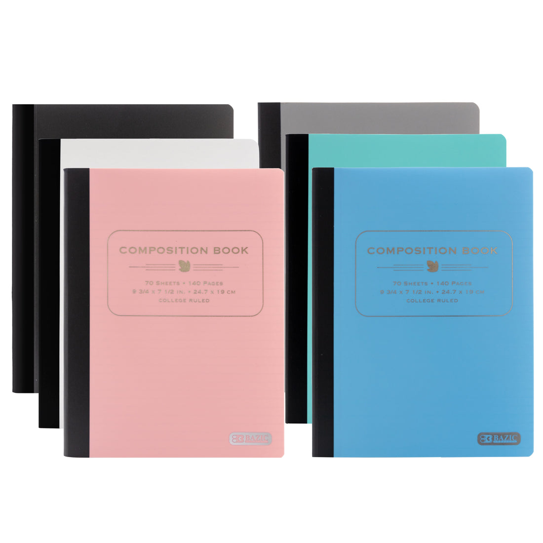 C/R 70 Ct. Pastel Poly Cover Composition Book