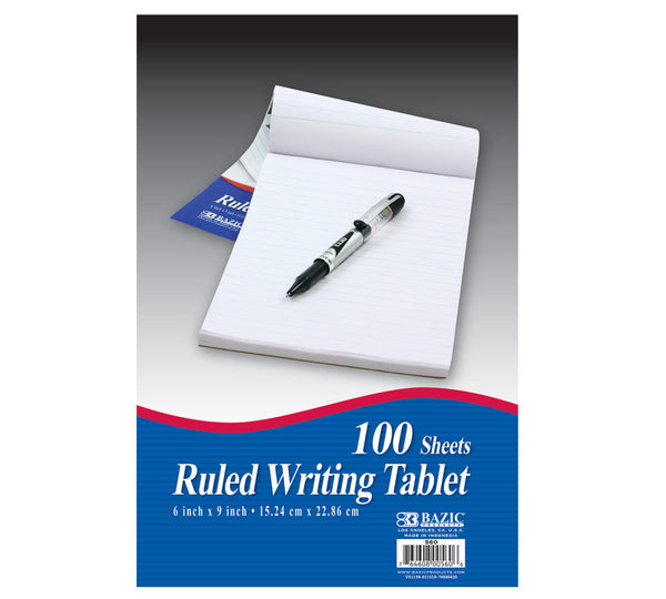 100 Ct. 6" X 9" Ruled Writing Tablet