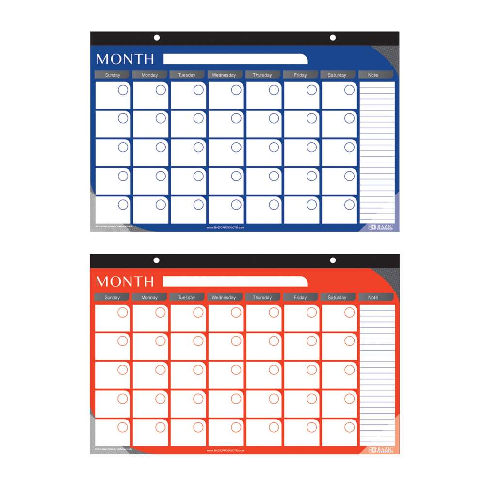 11" X 17" Undated 12-Month Writing Pad Calendar