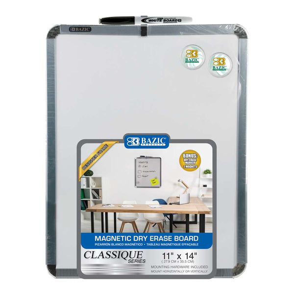 11" X 14" CLASSIQUE Magnetic Dry Erase Board w/ Marker & 2 Magnets
